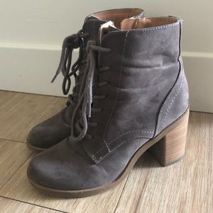 Gray Heeled Booties